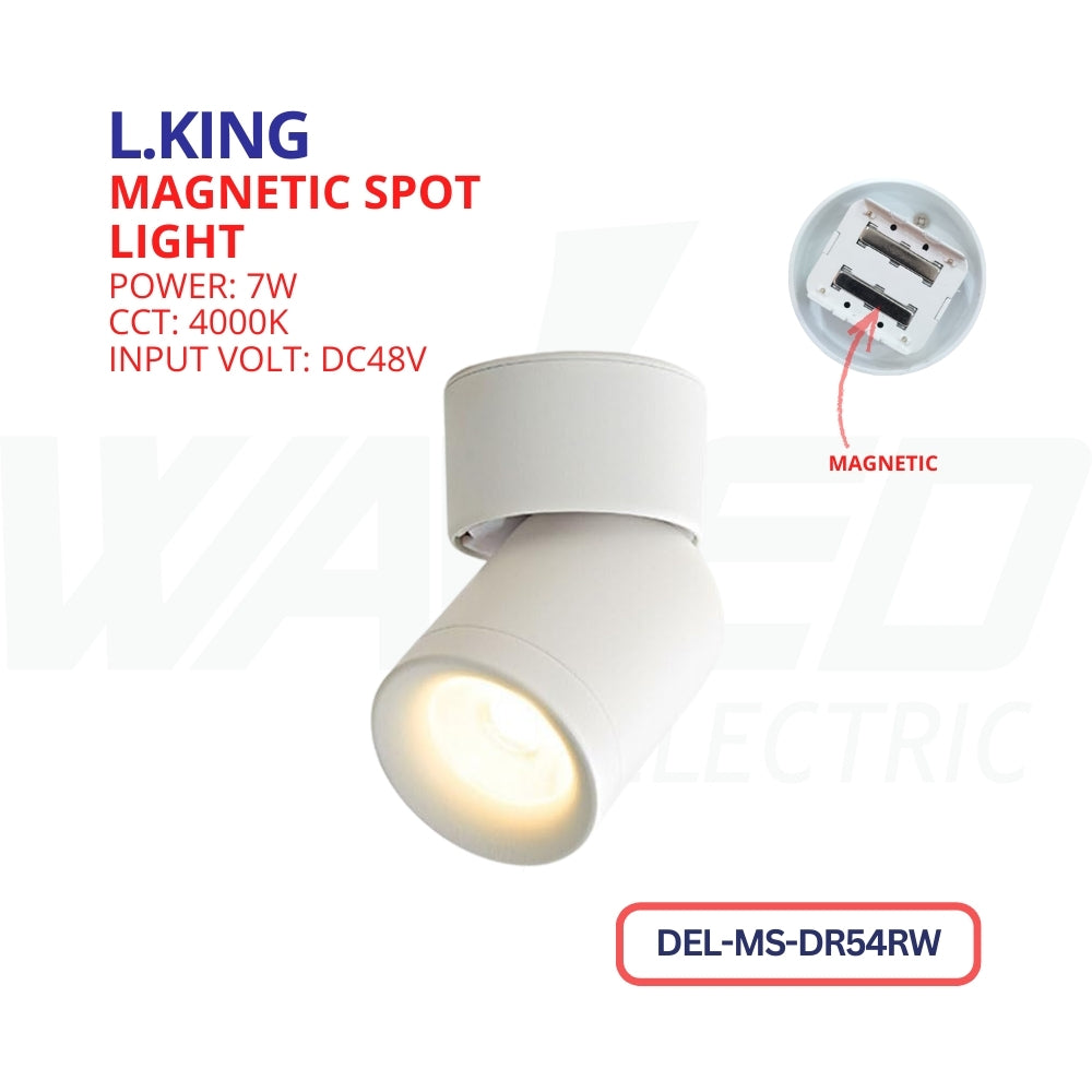 Magnetic Spot Light - 7w - White - Movable