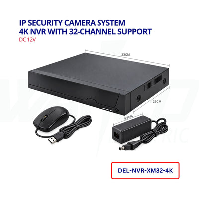 IP Security Camera System – 4K NVR with 32-Channel Support
