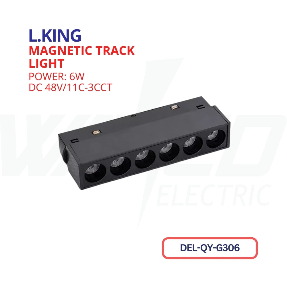 Magnetic Track Light - 6w - Black - Fixed