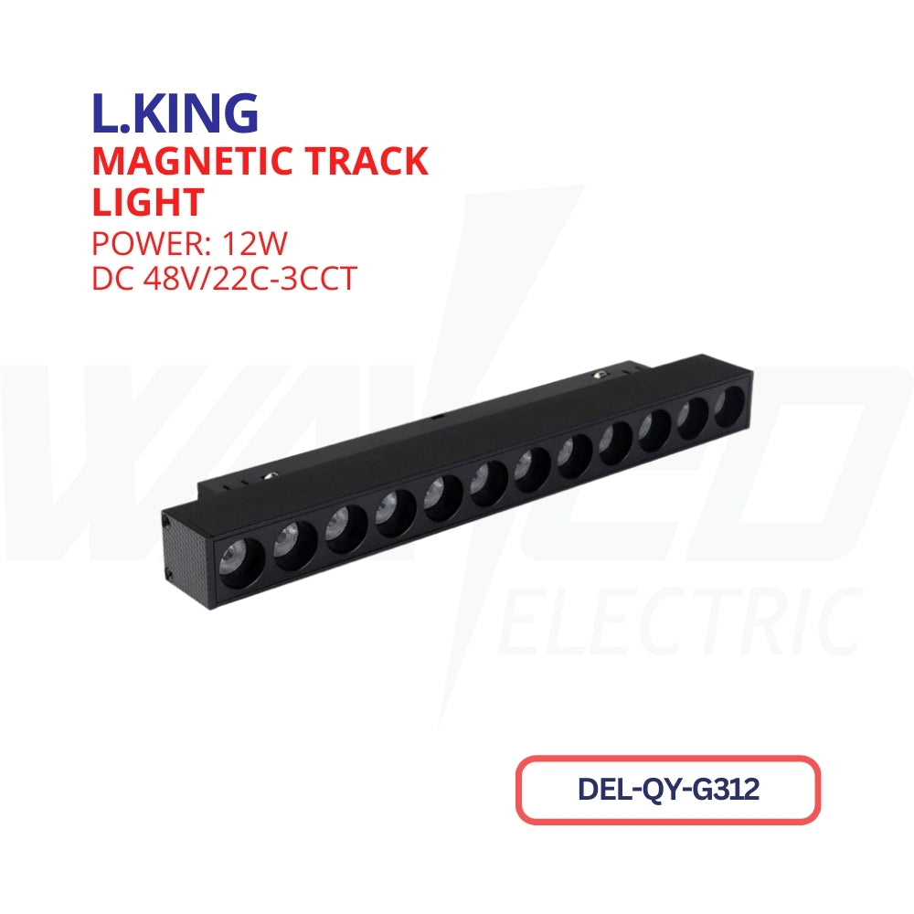 Magnetic Track Light - 12w - Black - Fixed