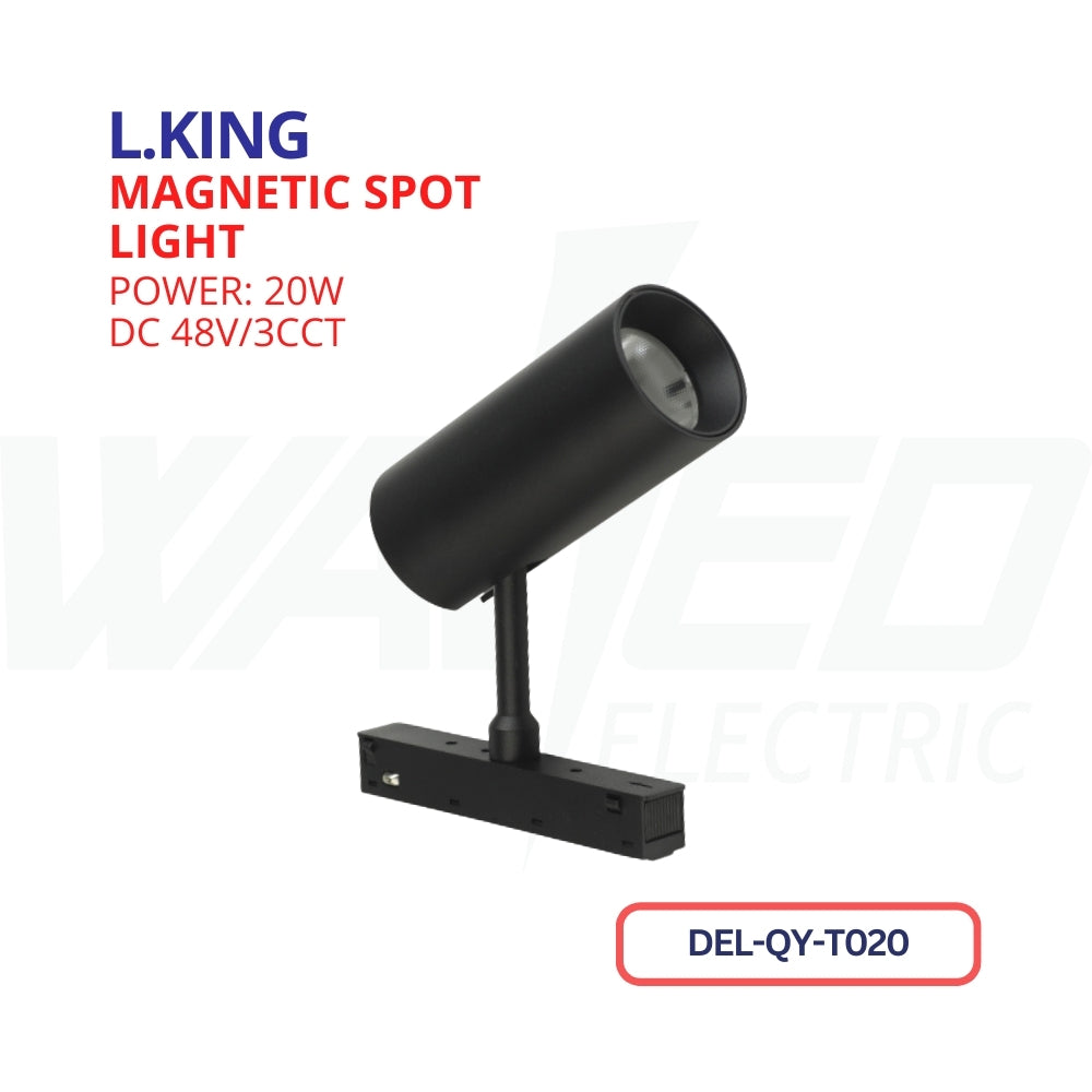 Magnetic Spot Light - 20w - Black - Movable