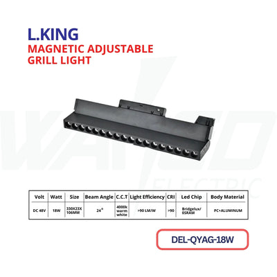 MAGNETIC ADJUSTABLE GRILL LIGHT - 18W