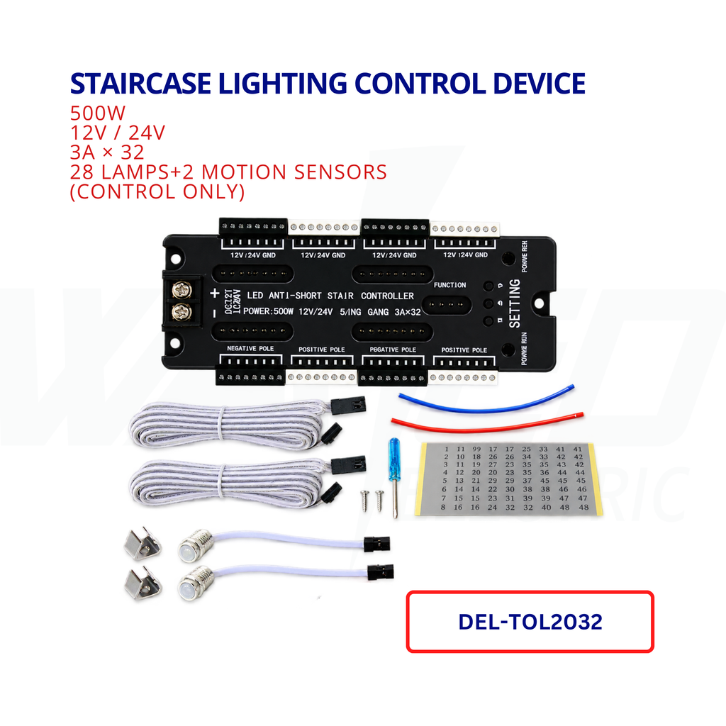 Staircase lighting control device