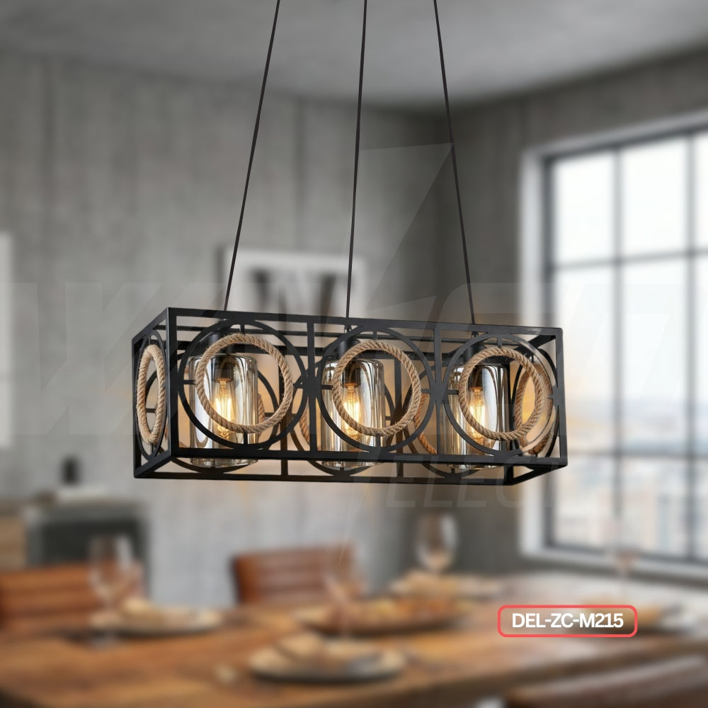 Modern Black Rope Decorative Chandelier