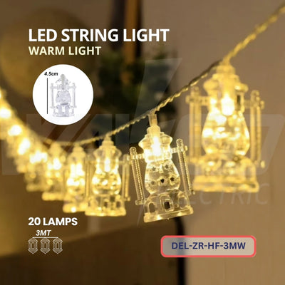 Crystal Lantern String Lights –  20 Lamps – 3M