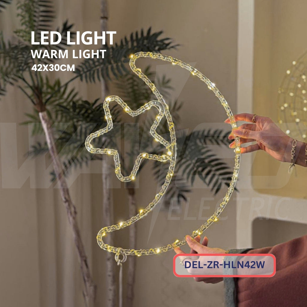 Moon & Star LED Wall Light –  42×30CM