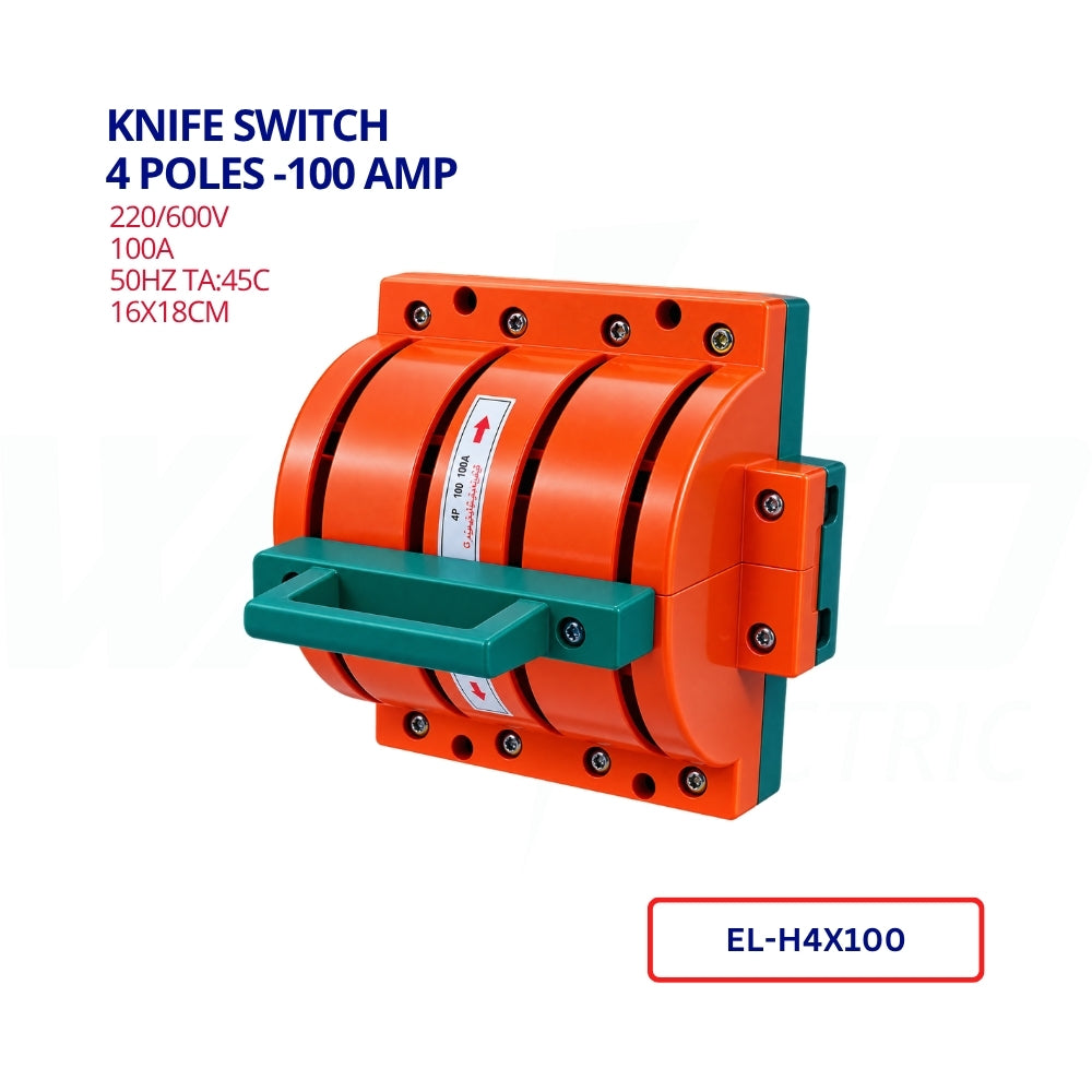 Knife Switch-4 Poles-100 Amp