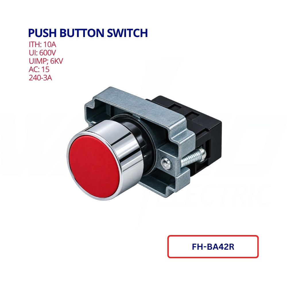Push Button Switch - 10A - RED
