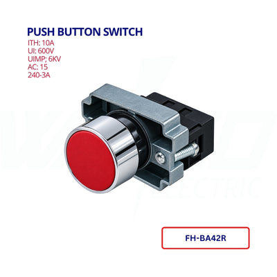 Push Button Switch - 10A - RED