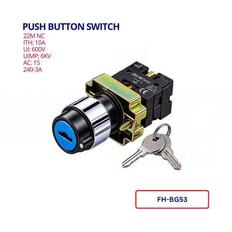 PUSH BUTTON SWITCH - WITH KEY