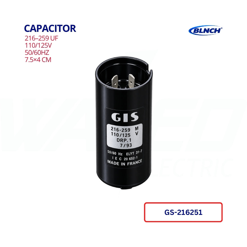 Capacitor 216–259 UF - 110V  - GIS