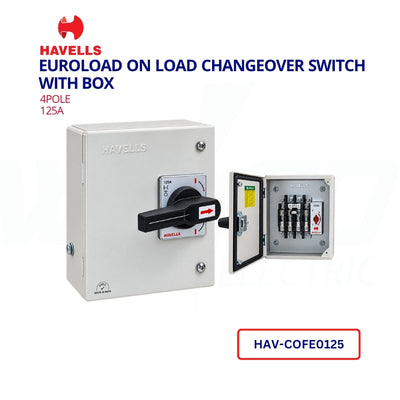 Havells, 4Pole, 125A, Euroload on Load Changeover Switch - With Box