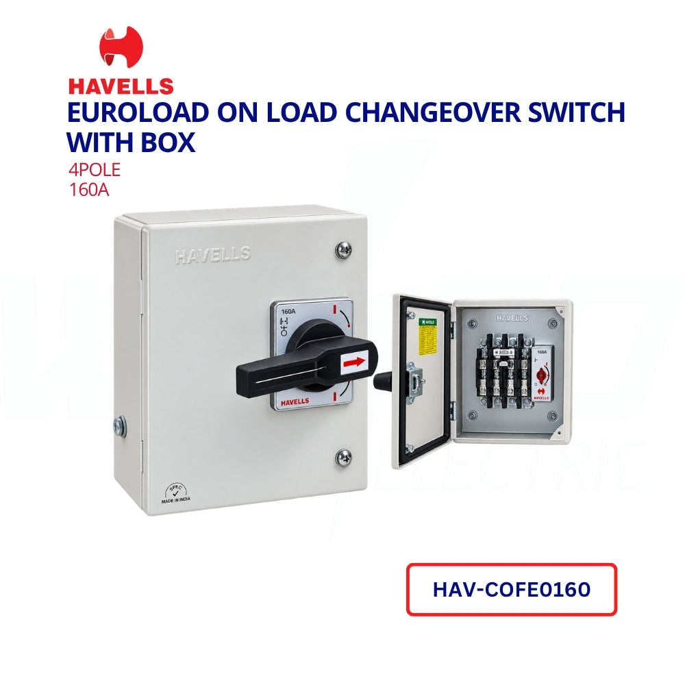Havells, 4Pole, 160A, Euroload on Load Changeover Switch - With Box