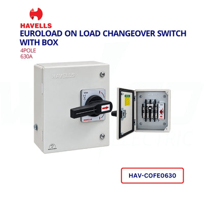Havells, 4Pole, 630A, Euroload on Load Changeover Switch - With Box