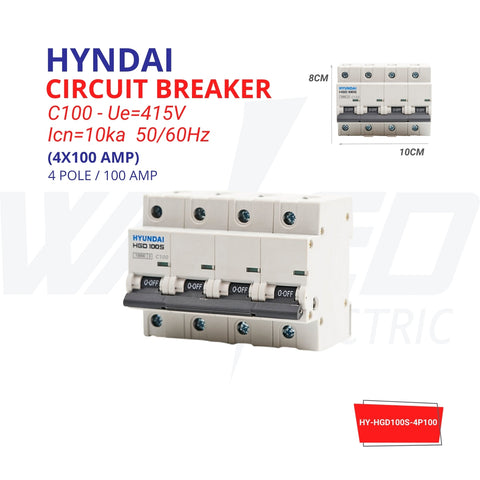 Circuit Breaker - 4 POLES - 100A - Hyundai