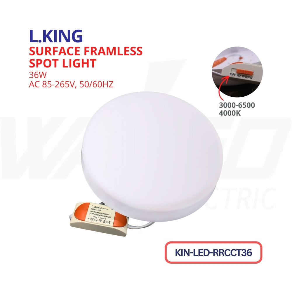 FRIMLESS SPOT LIGHT - 36WATT - ROUND