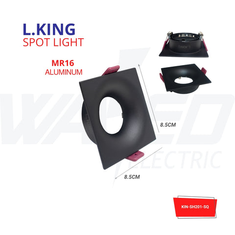 Cover Spot Light - mr16 - Square - Aluminium