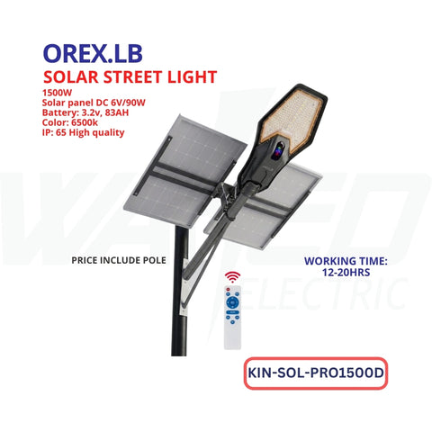 Solar  street light - 1500w - OREX.LB