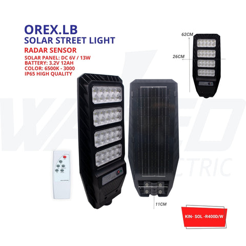 Solar Street Light - 400w - OREX.LB