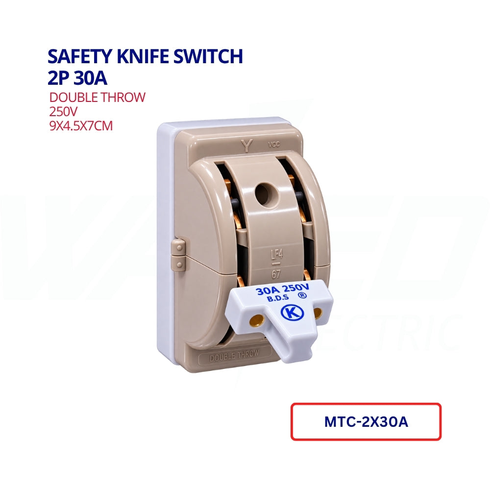 Safety Knife Switch - 250V - 2P 30A
