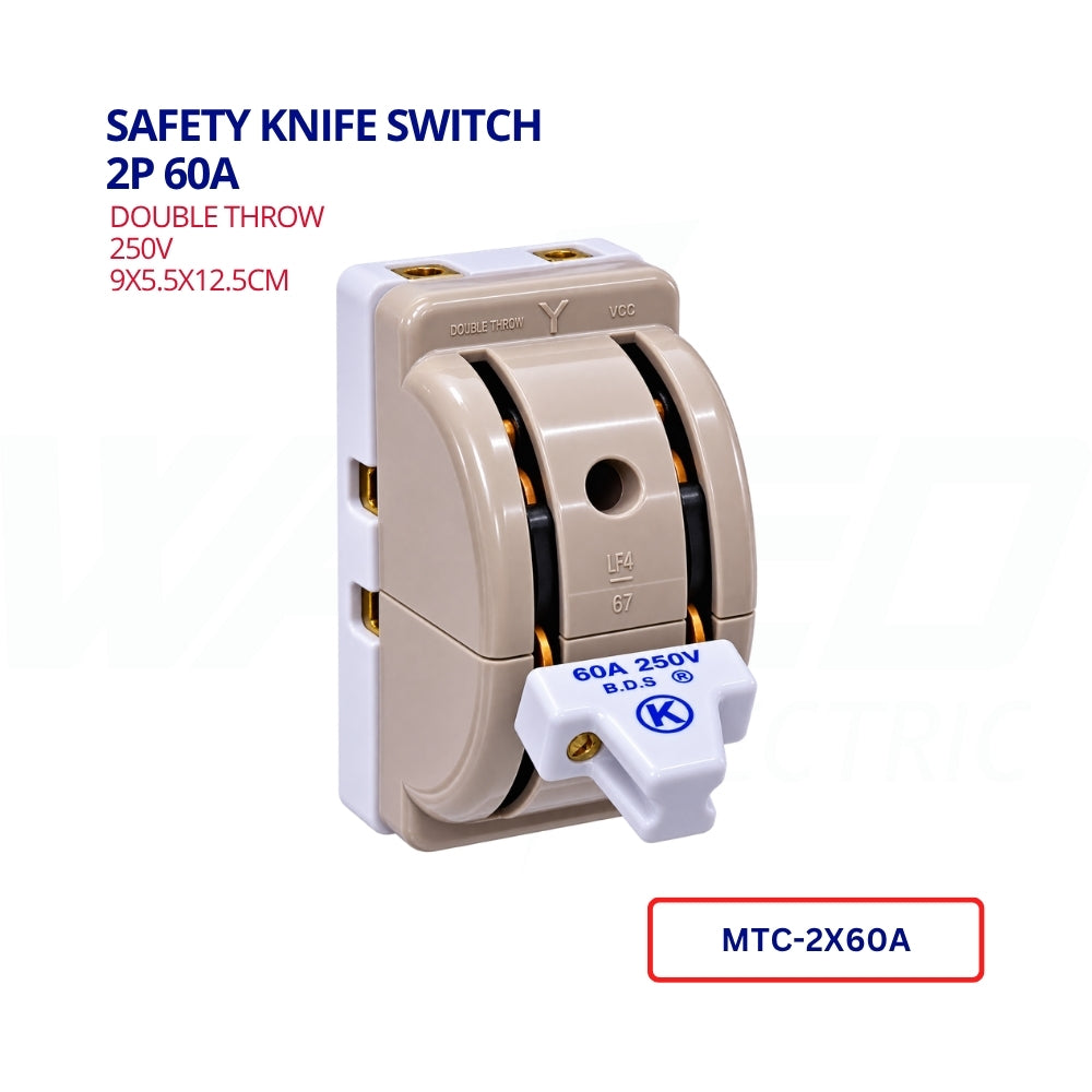 Safety Knife Switch - 250V - 2P 60A