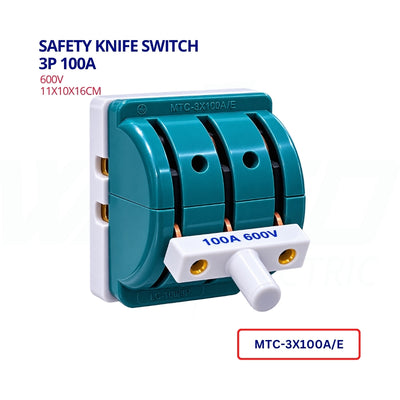 Safety Knife Switch - 3p 100A