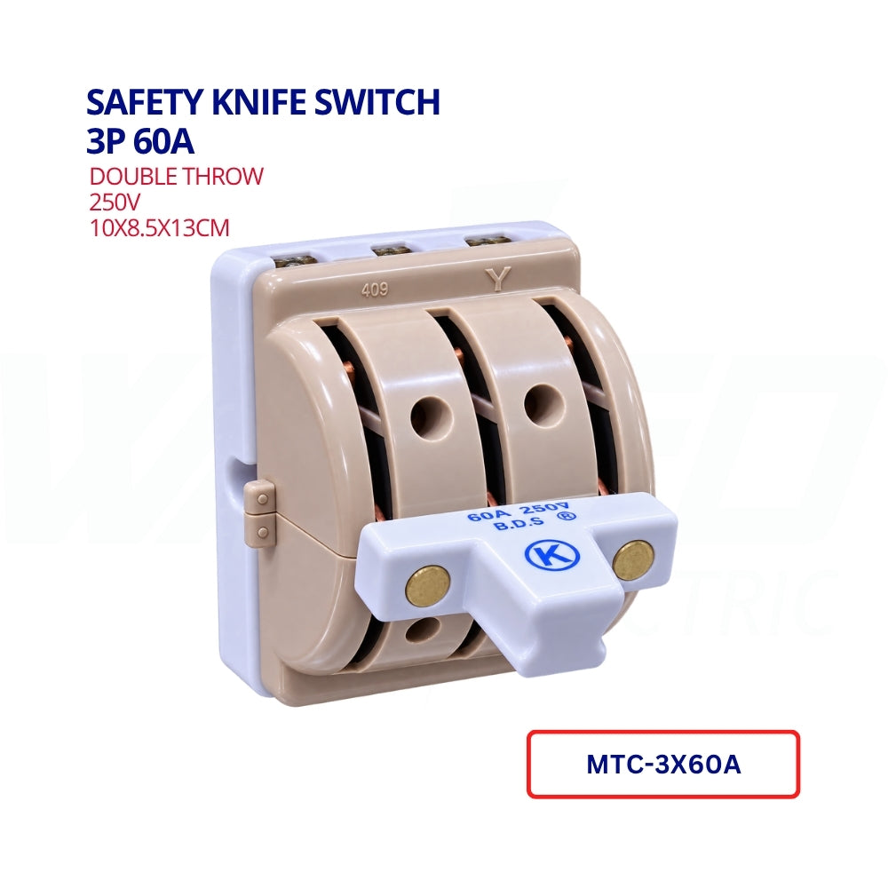 Safety Knife Switch - 250V - 3P 60A