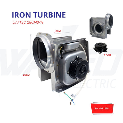 Compact Iron Turbine Blower – 5in / 13C, 280m³/h