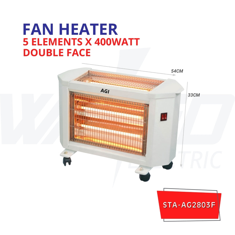 Fan Heater - 5 elements - Double face