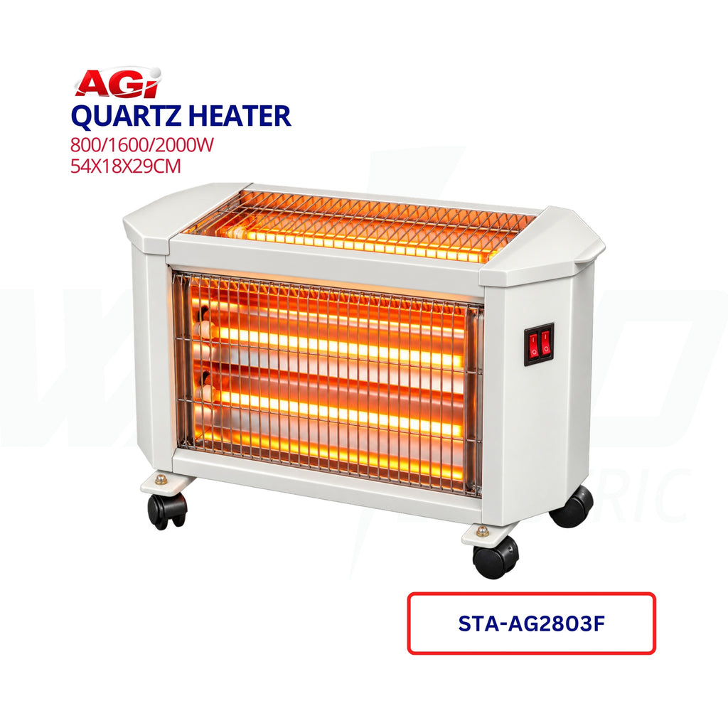 AGi Quartz Heater with Wheels – 2000W