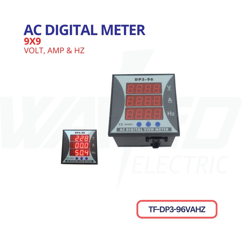 Digital Meter 9X9 - VOLT, AMP & Hz