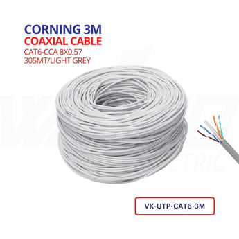 CORNING 3M Coaxial Cable – CAT6 Grey