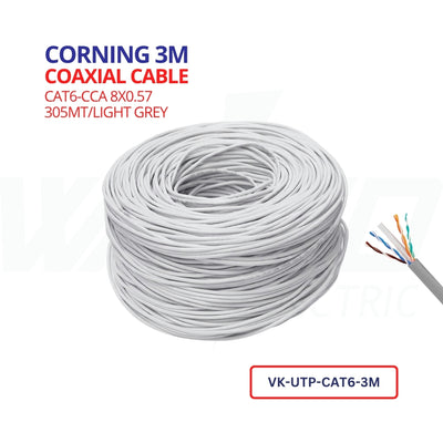CORNING 3M Coaxial Cable – CAT6 Grey