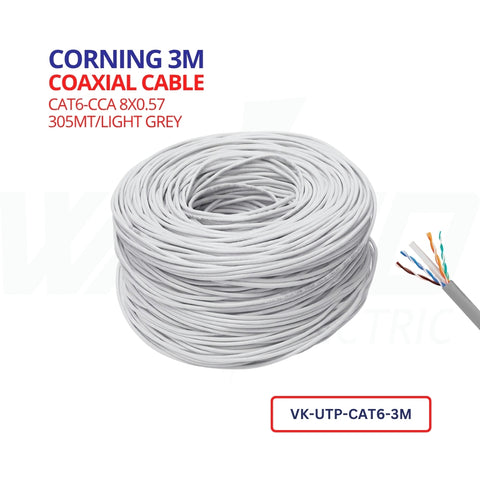 CORNING 3M Coaxial Cable – CAT6 Grey