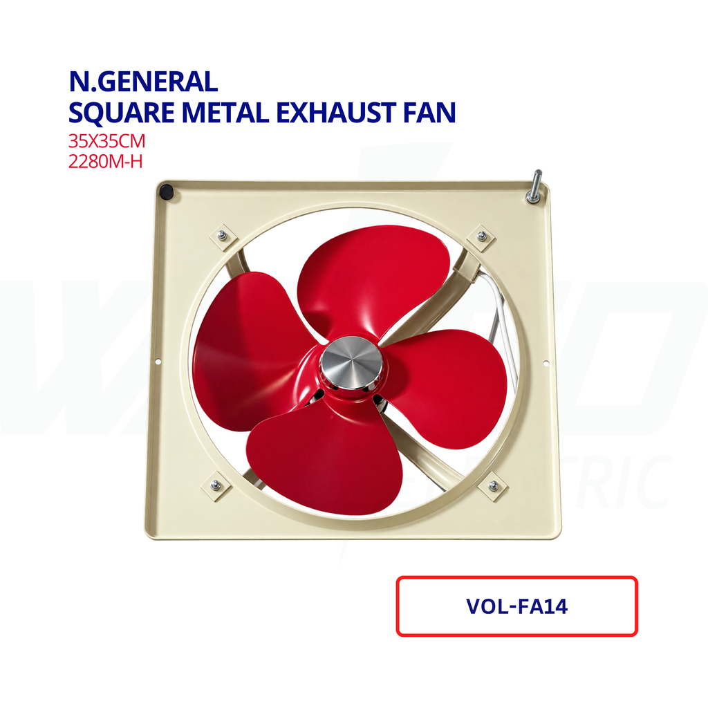 N.GENERAL Square Metal Exhaust Fan, 35 × 35 cm