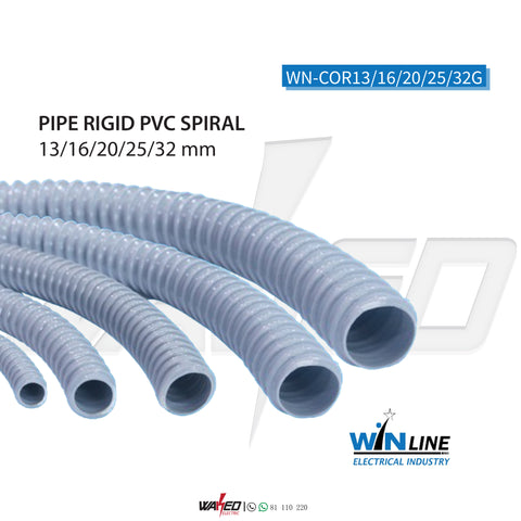 Pipe Rigid PVC Spiral - Grey