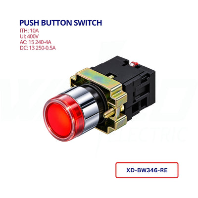 Puch Button Switch - Red - Led NEON