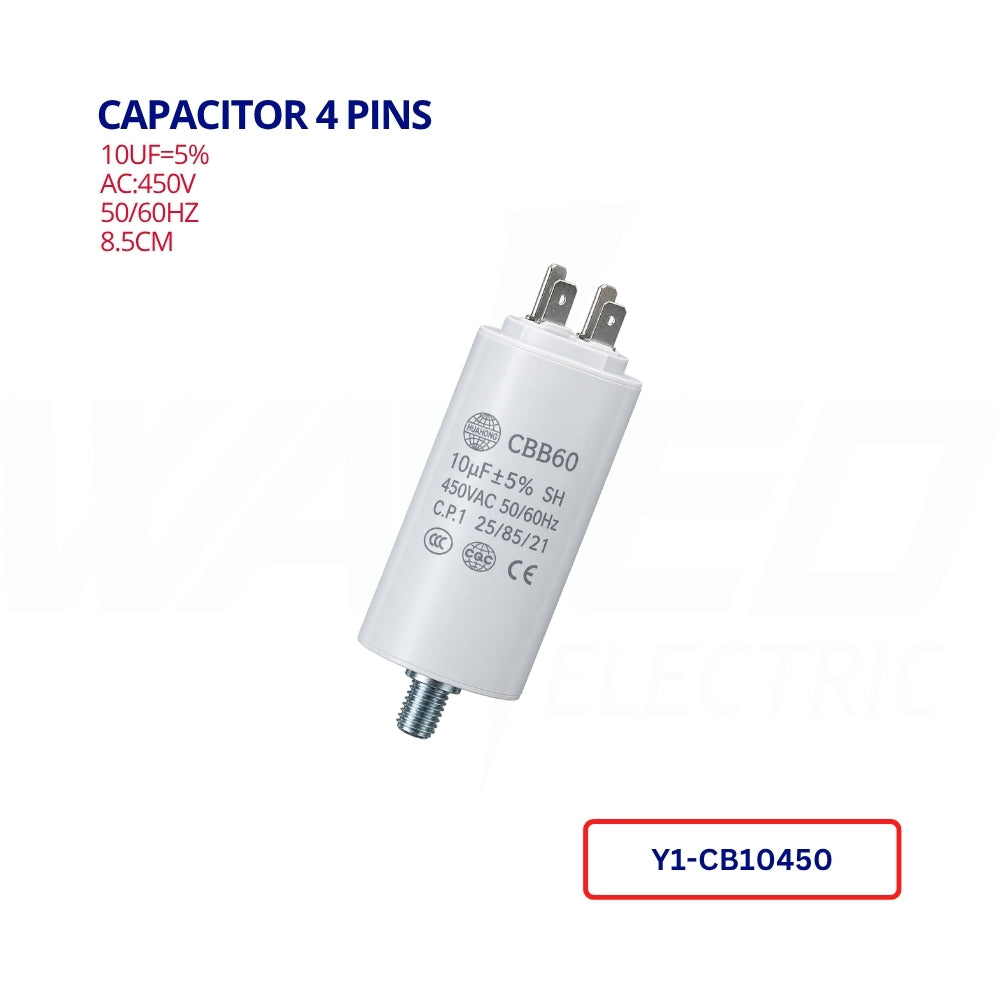 Capacitor 4 Pins - 10UF/450VAC-CBB60