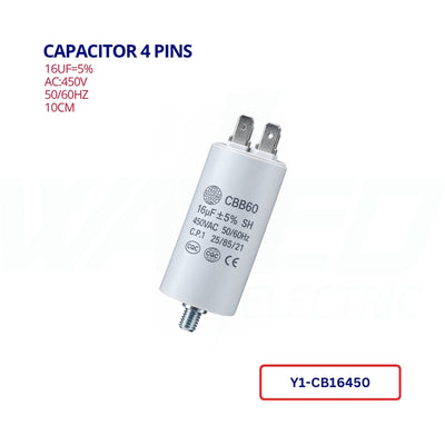Capacitor 4 Pins - 16UF/450VAC-CBB60