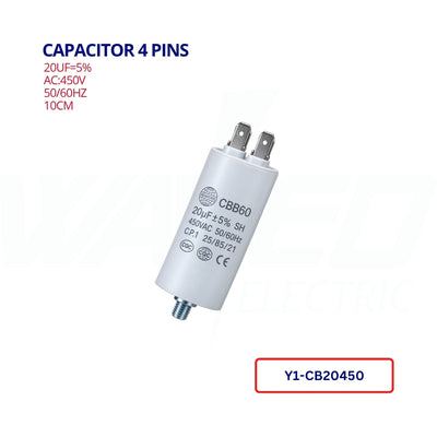 Capacitor 4 Pins - 20UF/450VAC-CBB60
