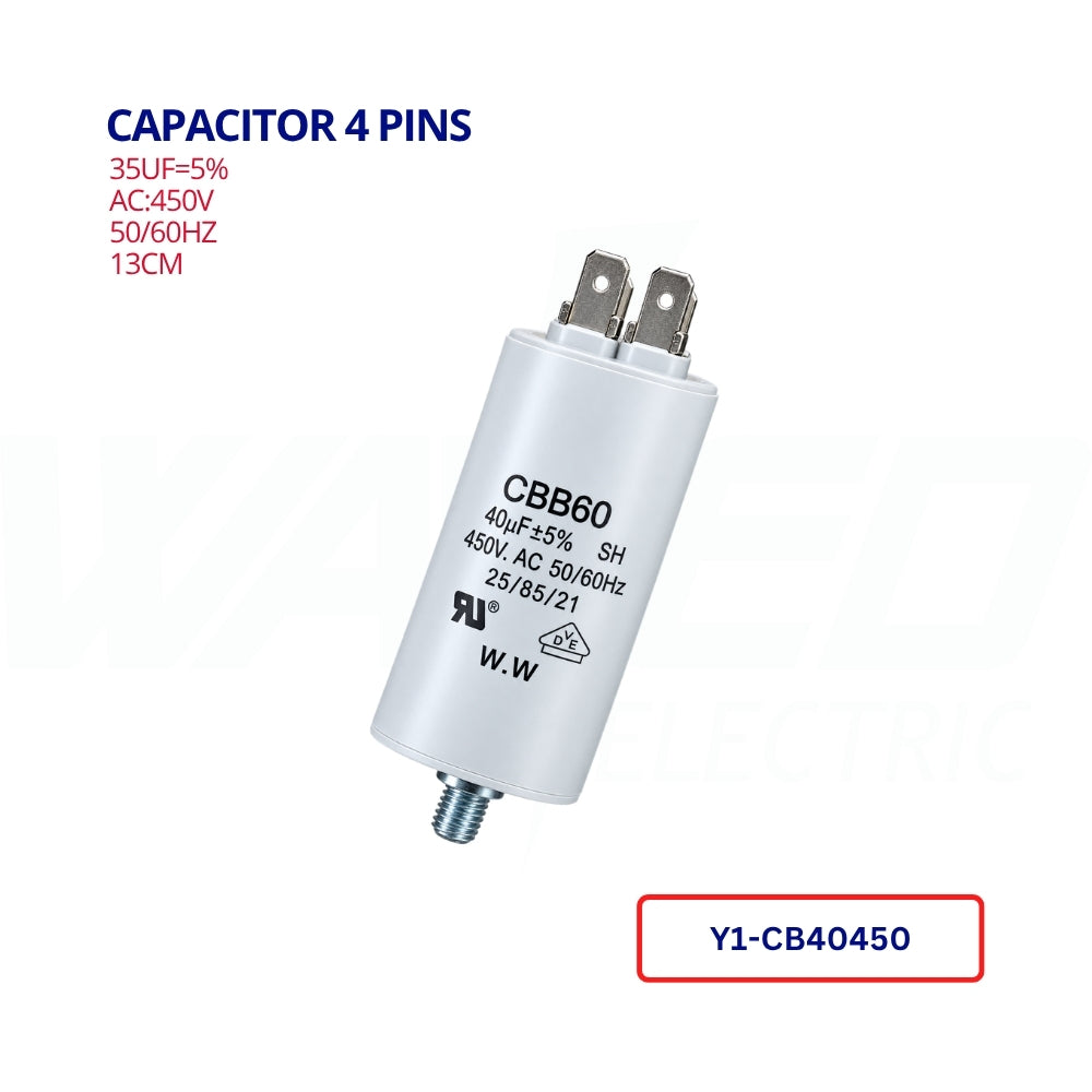 Capacitor 4 Pins - 40UF/450VAC-CBB60