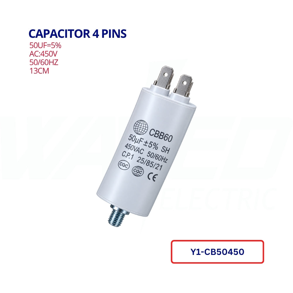 Capacitor 4 Pins - 50UF/450VAC-CBB60
