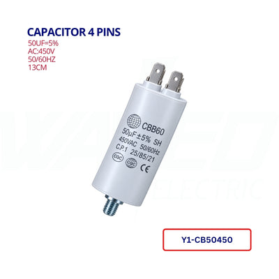 Capacitor 4 Pins - 50UF/450VAC-CBB60