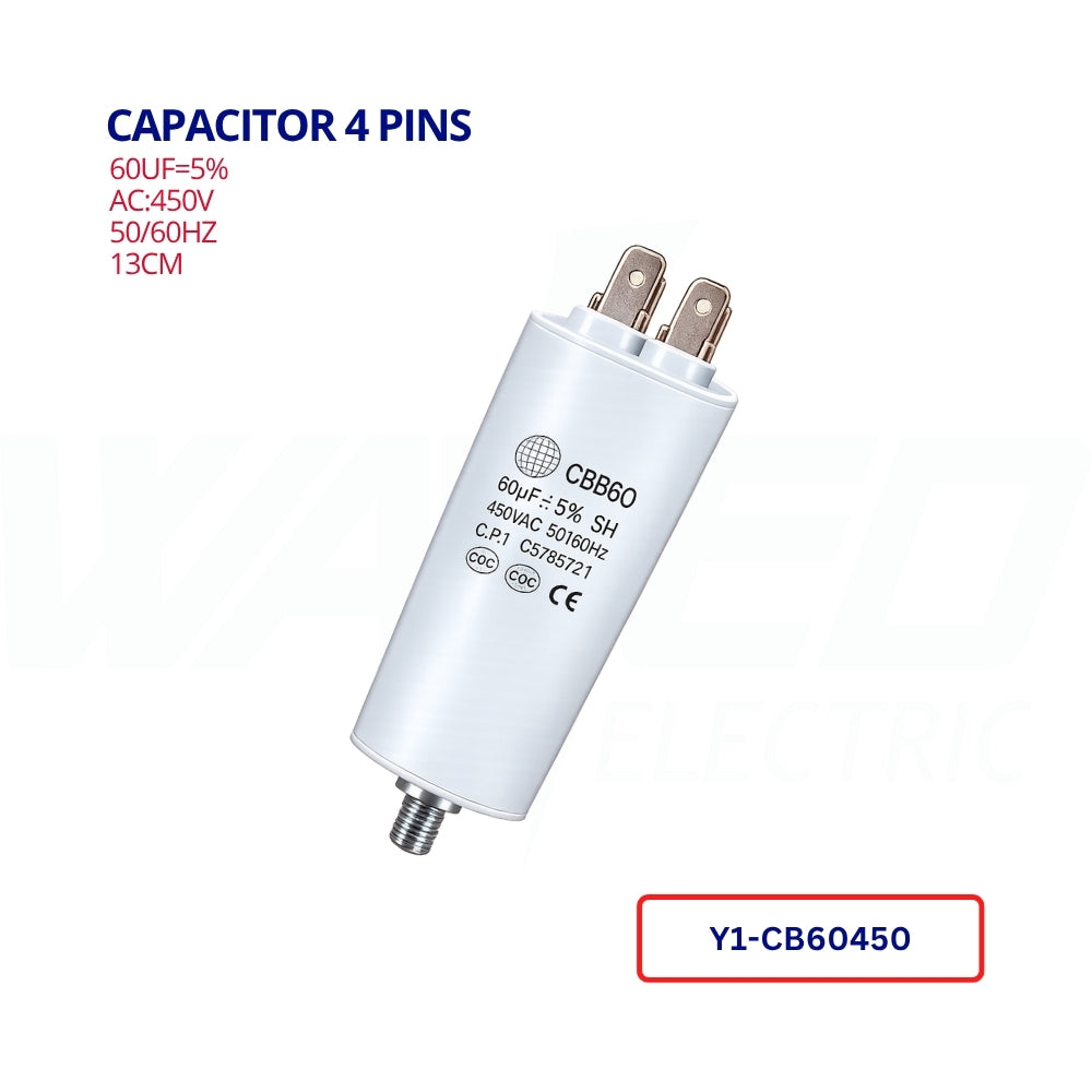 Capacitor 4 Pins - 60UF/450VAC-CBB60