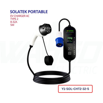 SOLATEK Portable EV Charger Type 2 32A | 5M Cable