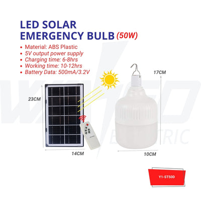 Led Solar Emergency Bulb - 50W