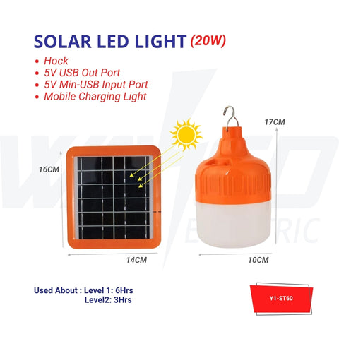 Solar Led Lamp - 20Watt