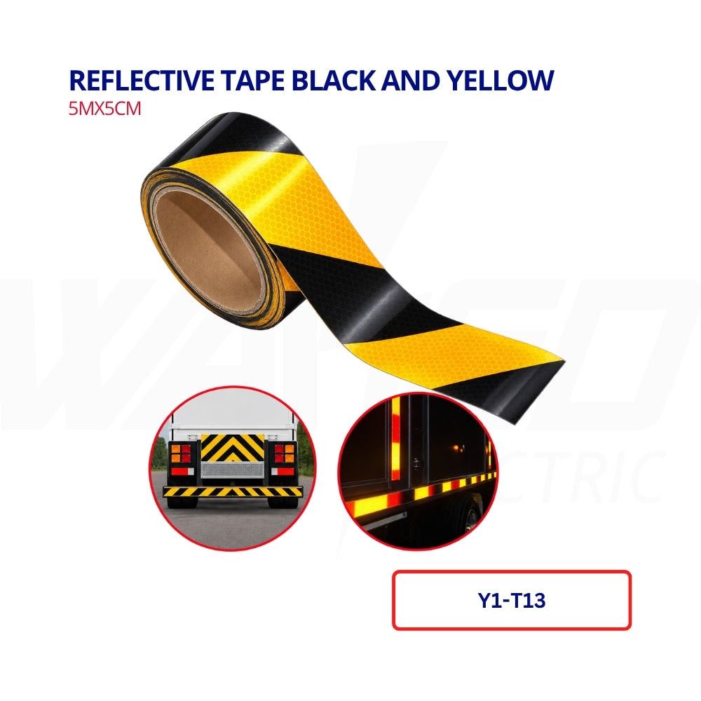 Reflective Tape - Balck-Yellow-5m