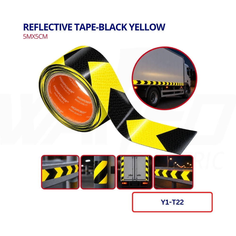 Reflective Tape-Black Yellow- 5m