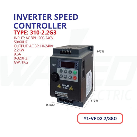 INVERTER SPEED CONTROLLER - 2.2KW 380V